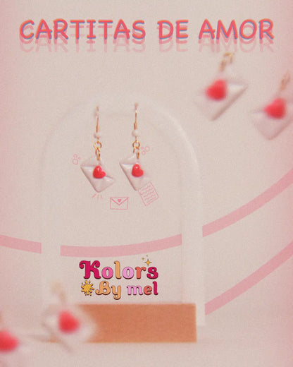 Aretes Cartitas de amor